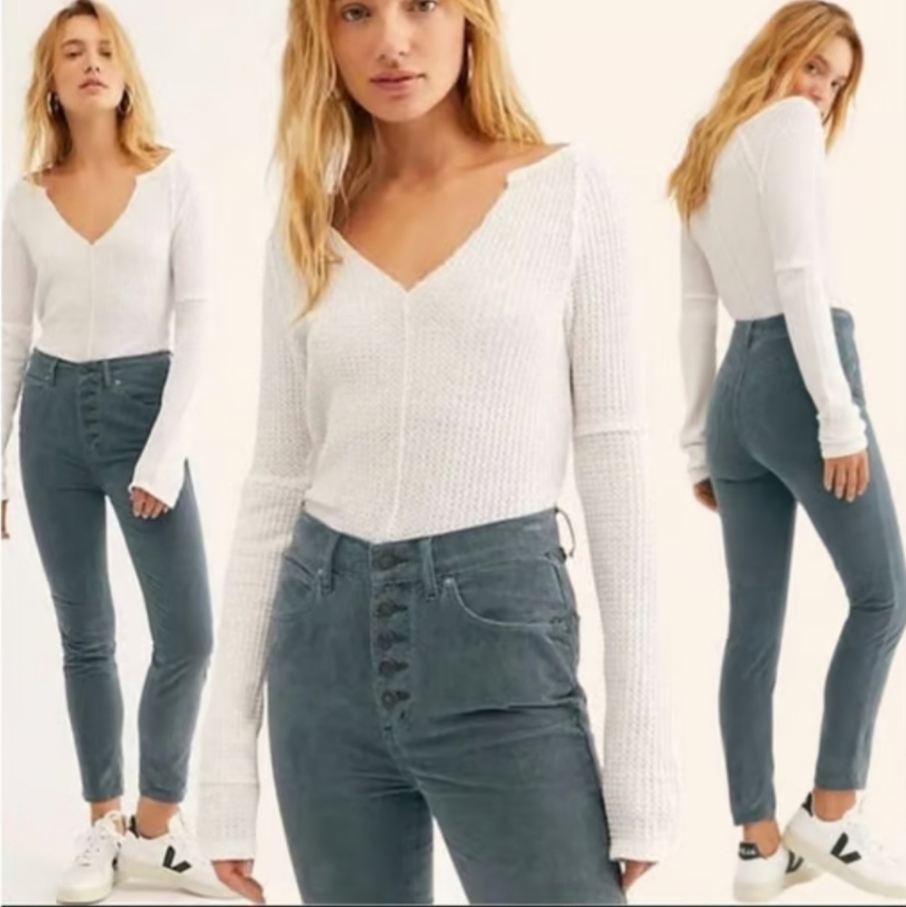 Free People WE THE FREE Corduroy Sun Chaser Pants Button Fly Womens 28